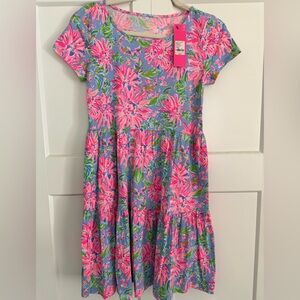 Lilly Pulitzer Pink Floral Tiered Mini Dress